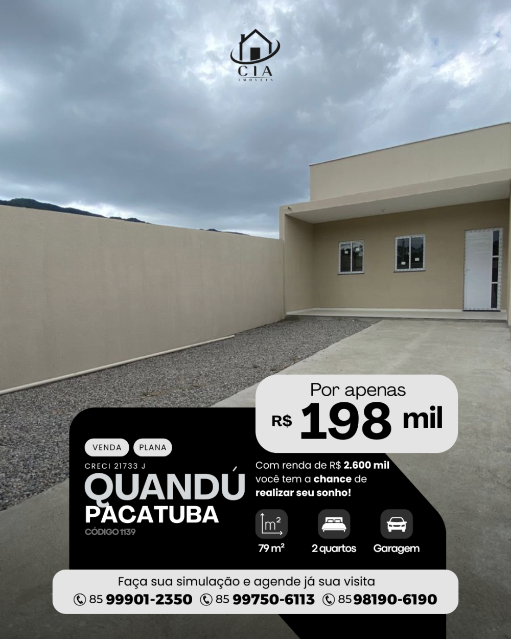 Casa > venda > Quandú - Pacatuba/CE