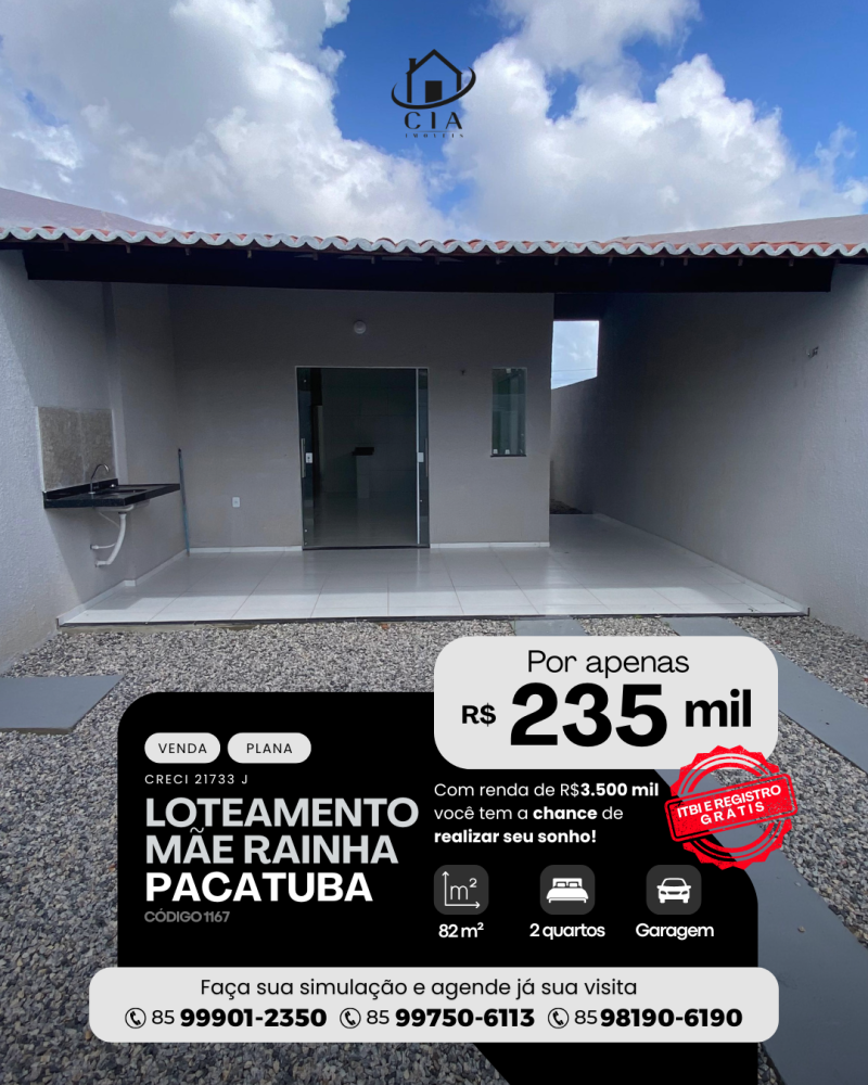 Casa > venda > Loteamento Mãe Rainha - Pacatuba/CE