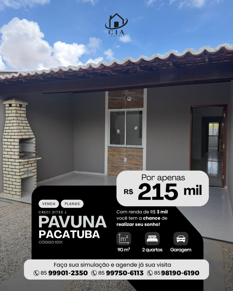 Casa > venda > Pavuna - Pacatuba/CE