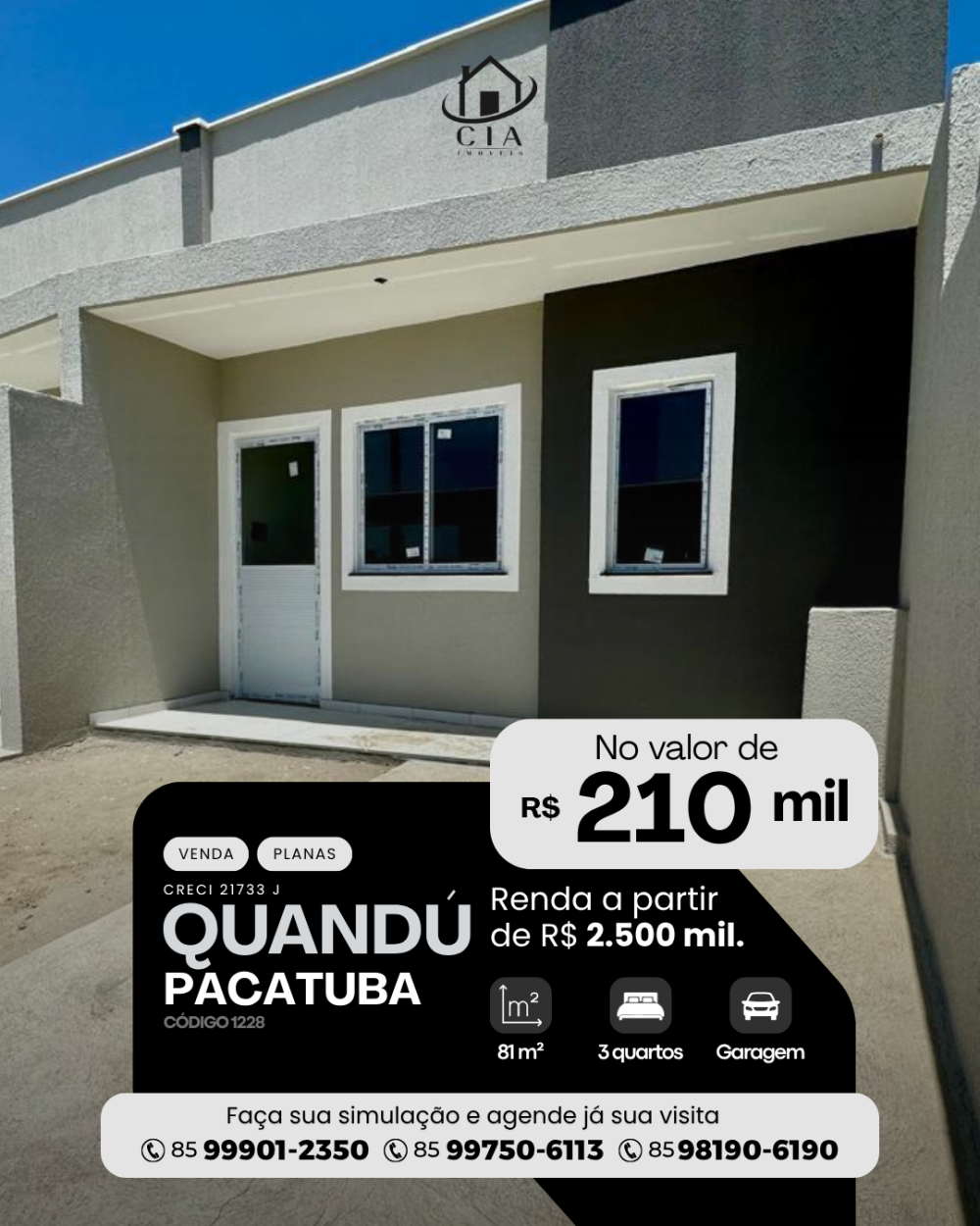Casa > venda > Quandú - Pacatuba/CE