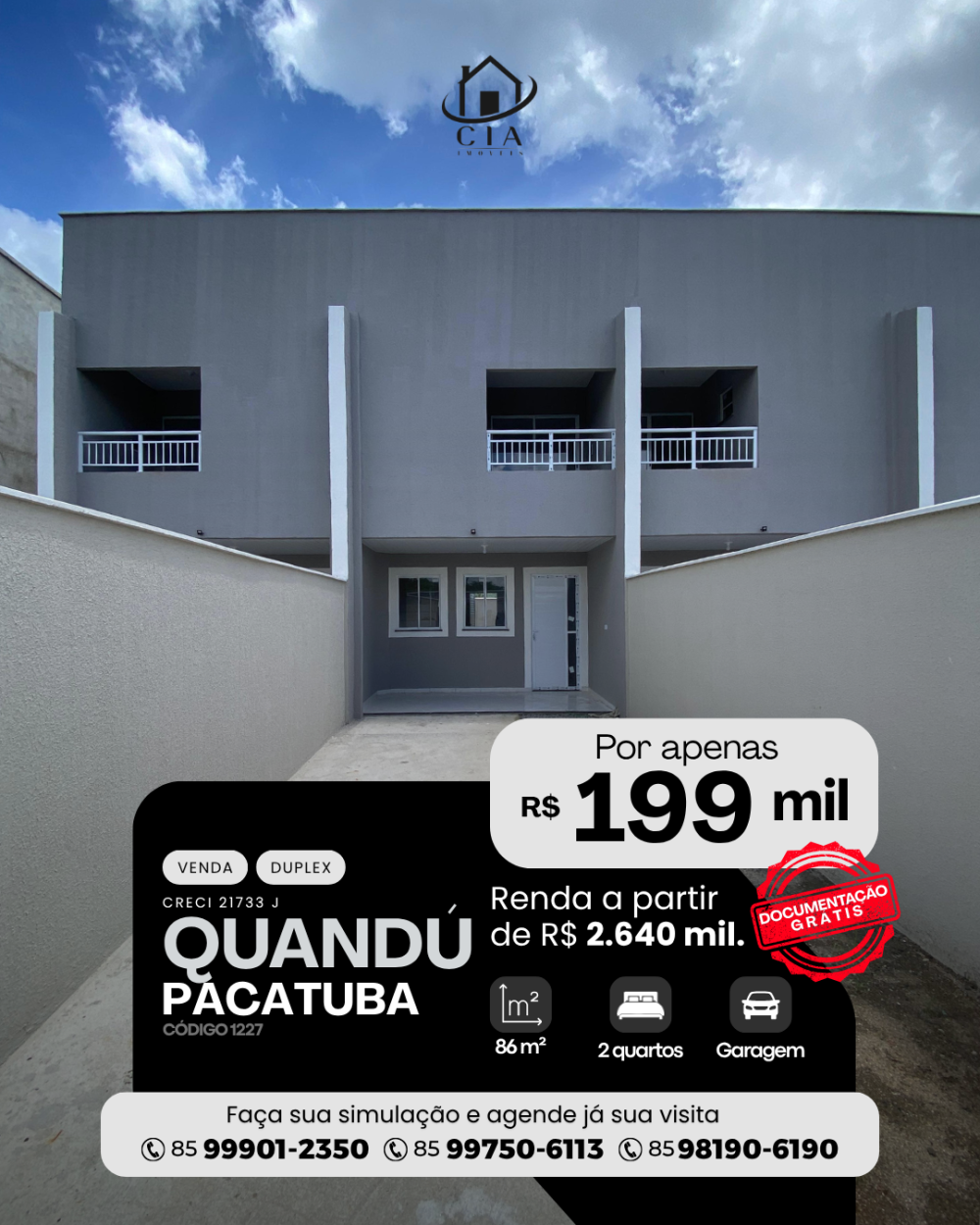 Duplex > venda > Quandú - Pacatuba/CE