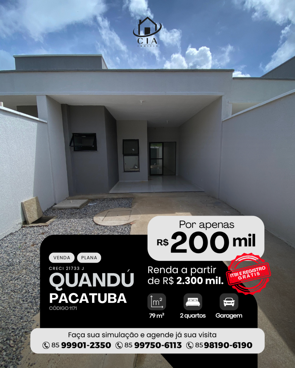 Casa > venda > Quandú - Pacatuba/CE