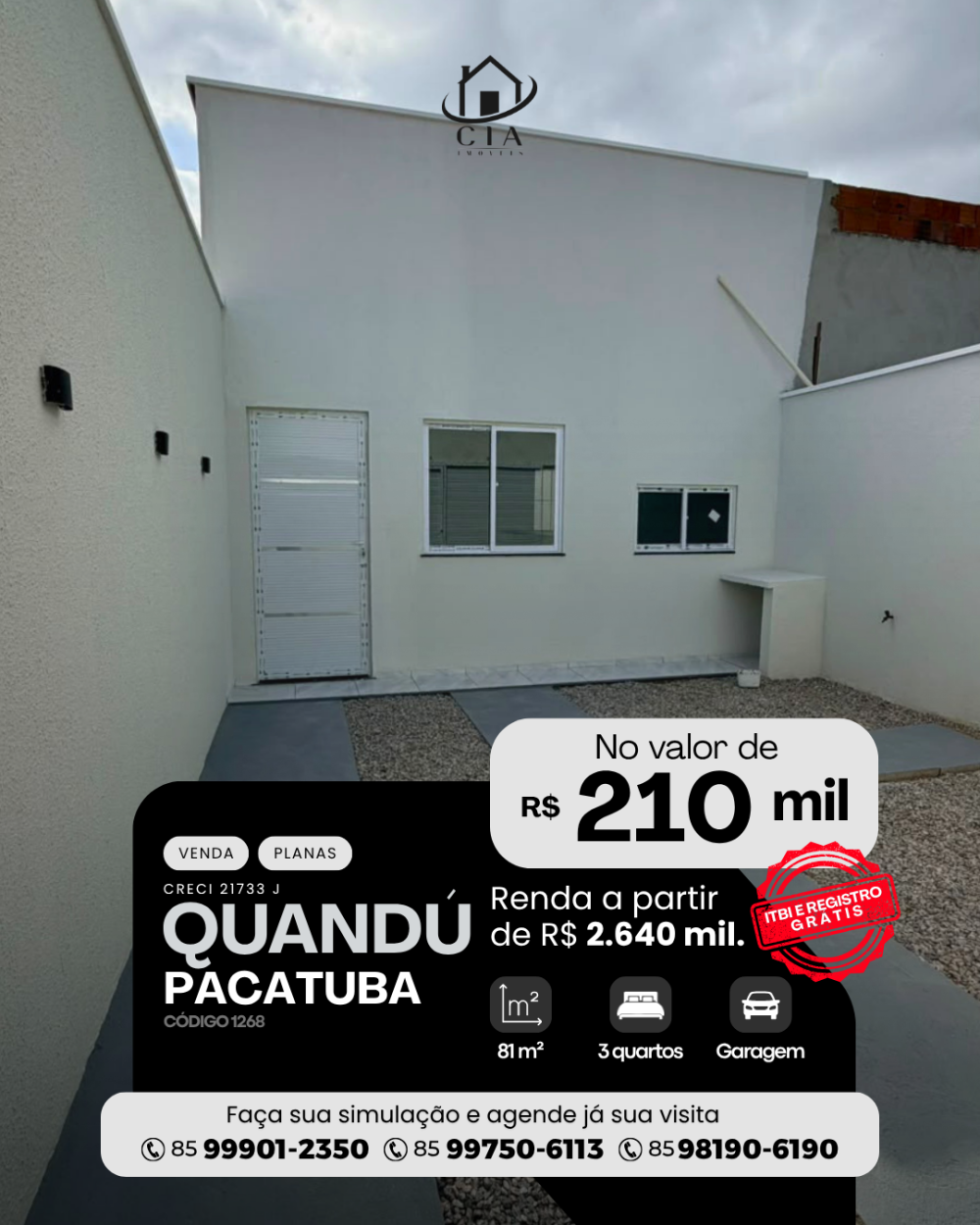 Casa > venda > Quandú - Pacatuba/CE