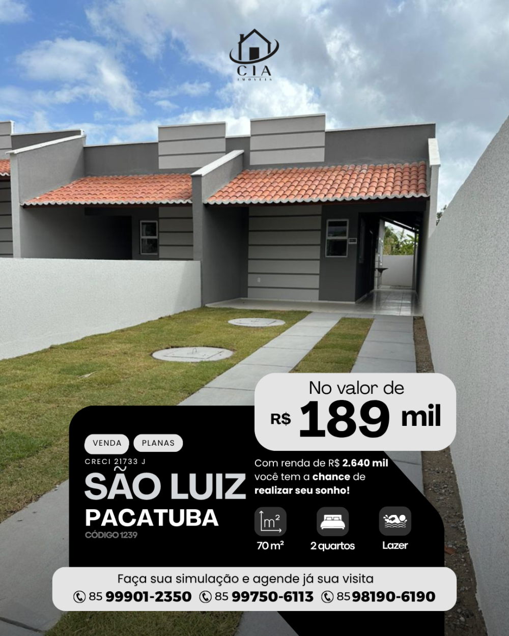 Casa em Condomínio > venda > São Luiz - Pacatuba/CE