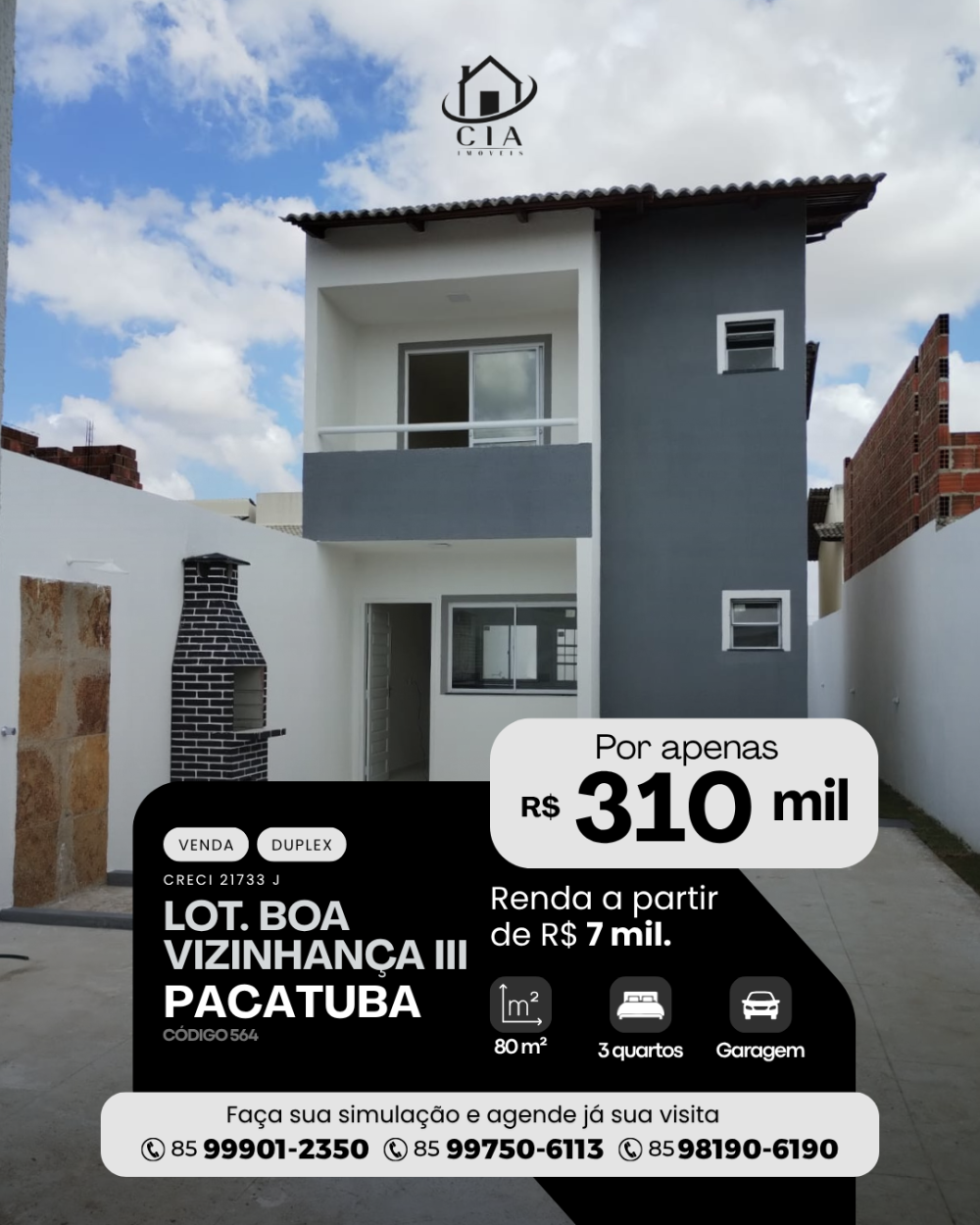 Duplex > venda > Lot. Boa Vizinhança III - Pacatuba/CE