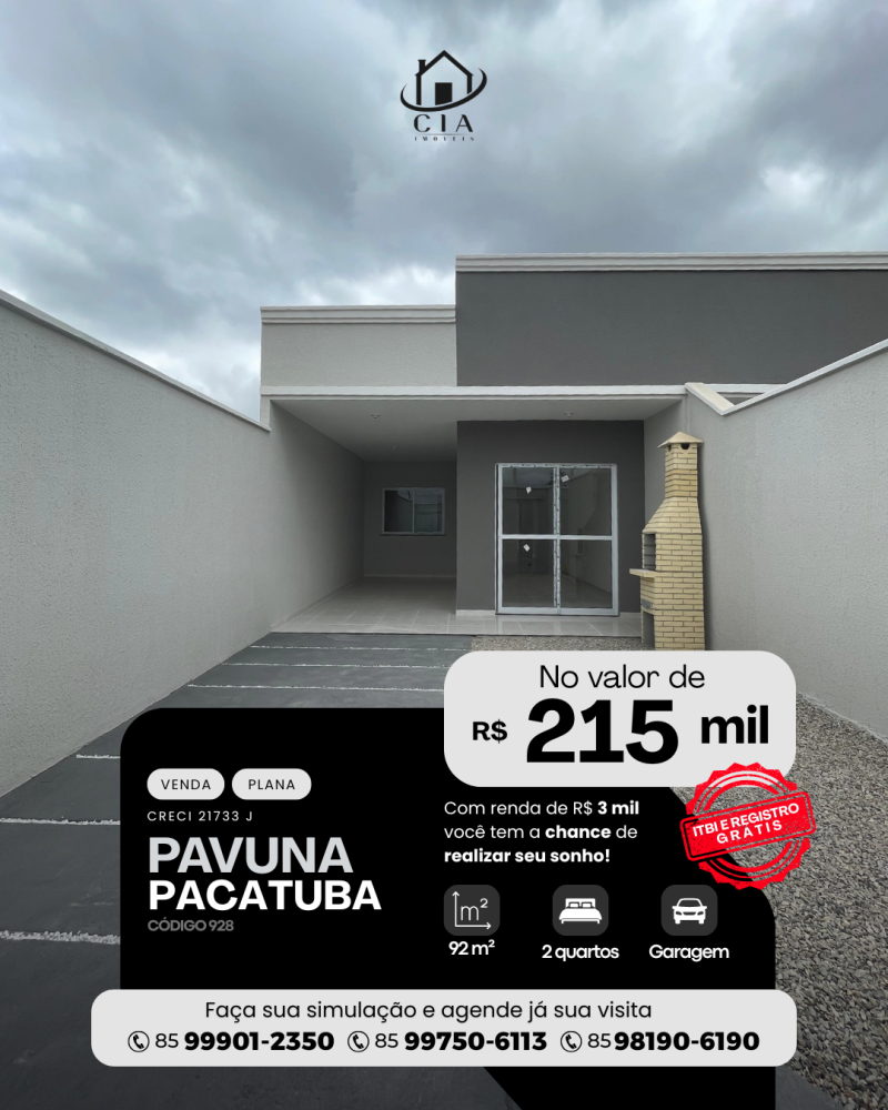 Casa > venda > Pavuna - Pacatuba/CE