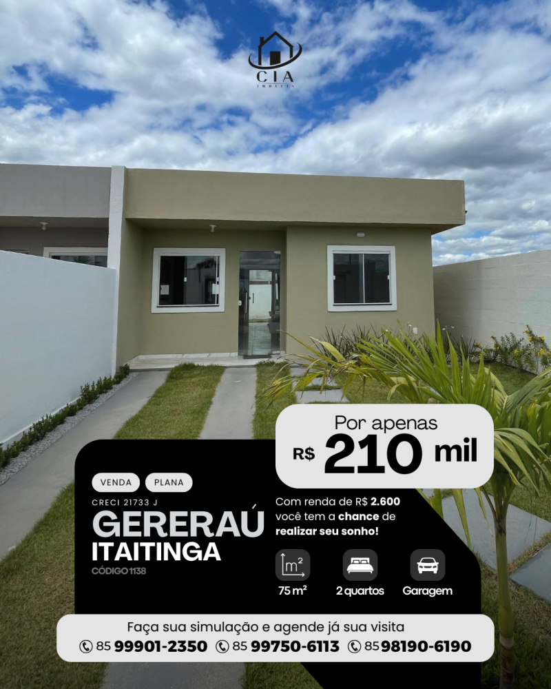 Casa > venda > Gereraú - Itaitinga/CE